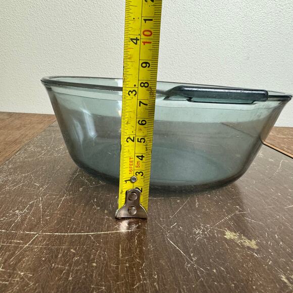 Vintage 1940s Flameware F-Z 833-B Blue Tint Pan Skillet Bowl USA - Picture 9 of 9